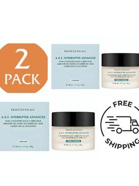 2x SkinCeuticals A.G.E. Interrupter Advanced Face Cream 1.7 oz / 48 ml Sealed